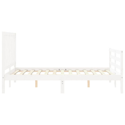 Bed Frame without Mattress White 140x200 cm Solid Wood Pine
