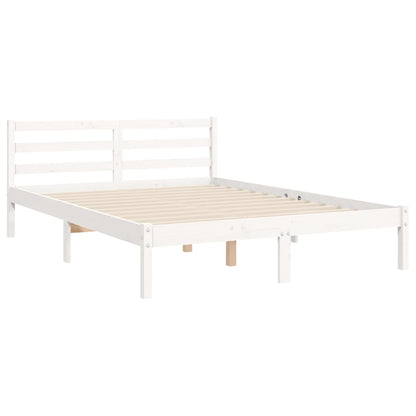 Bed Frame without Mattress White 140x200 cm Solid Wood Pine