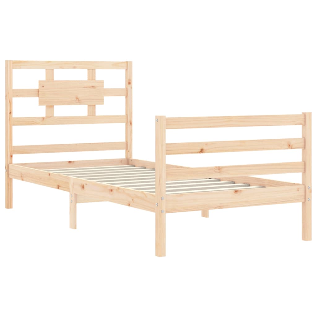 Bed Frame without Mattress 90x200 cm Solid Wood