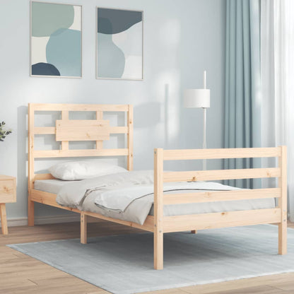 Bed Frame without Mattress 90x200 cm Solid Wood