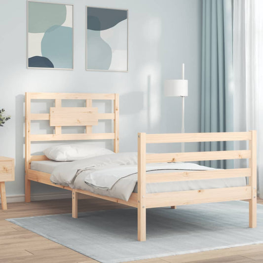 Bed Frame without Mattress 90x200 cm Solid Wood