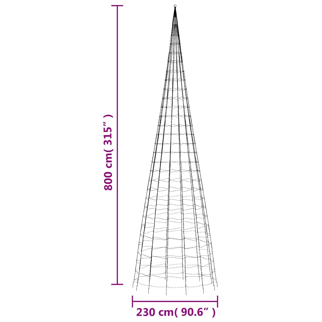 LED Christmas Tree 3000 LEDs Warm White 800 cm