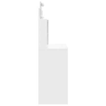 Dressing Table with LED Lights White 96x40x142 cm