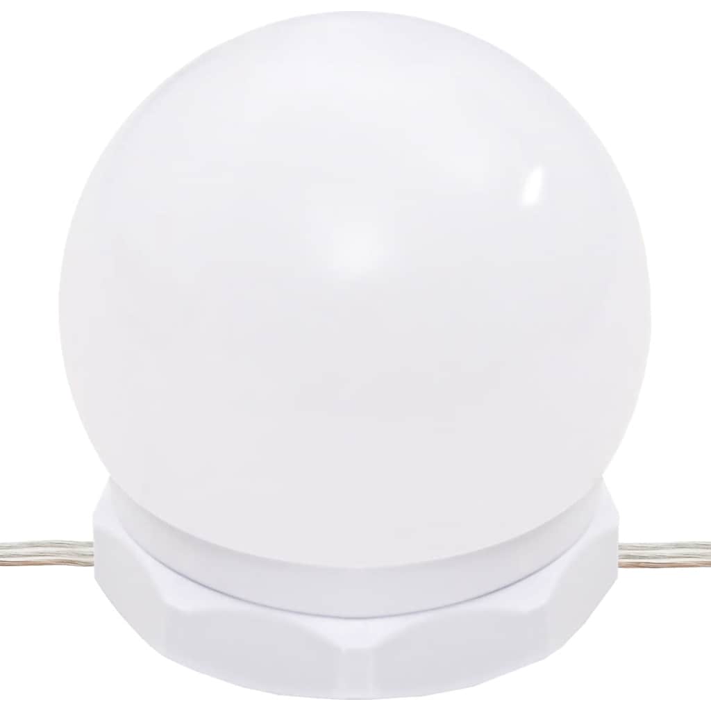 Dressing Table with LED Lights White 96x40x142 cm