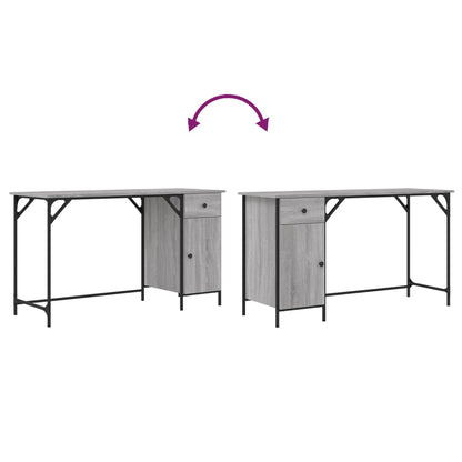 Computer Desk Grey Sonoma 131x48x75 cm Engineered Wood