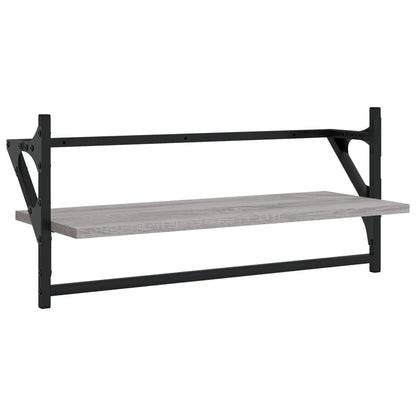 4 Piece Wall Shelf Set with Bars Grey Sonoma Engineered Wood