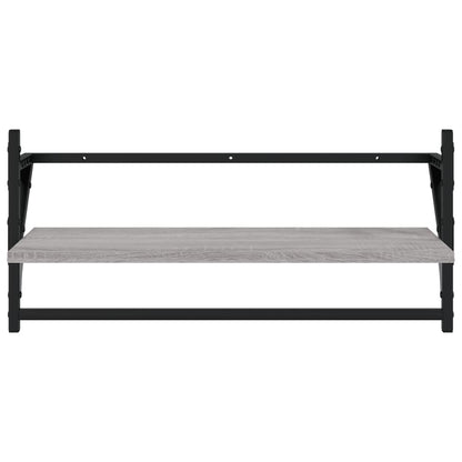 4 Piece Wall Shelf Set with Bars Grey Sonoma Engineered Wood
