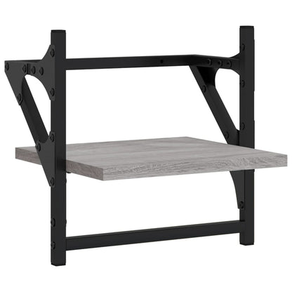 4 Piece Wall Shelf Set with Bars Grey Sonoma Engineered Wood