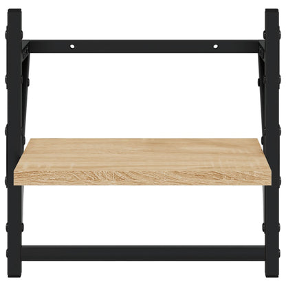 6 Piece Wall Shelf Set with Bars Sonoma Oak Engineered Wood