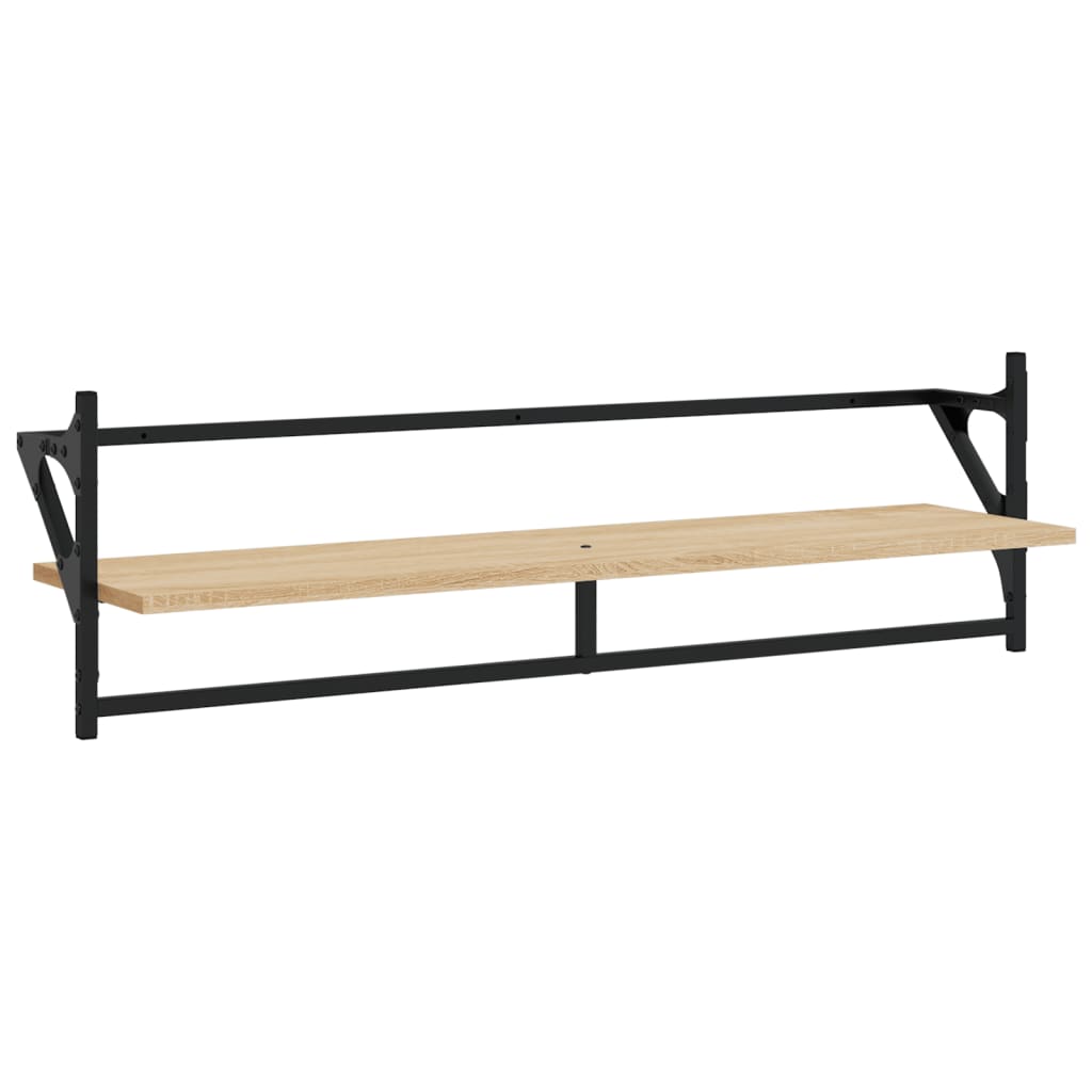 6 Piece Wall Shelf Set with Bars Sonoma Oak Engineered Wood