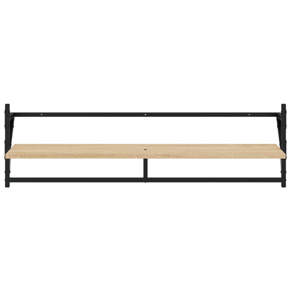6 Piece Wall Shelf Set with Bars Sonoma Oak Engineered Wood