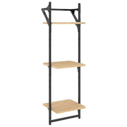 6 Piece Wall Shelf Set with Bars Sonoma Oak Engineered Wood