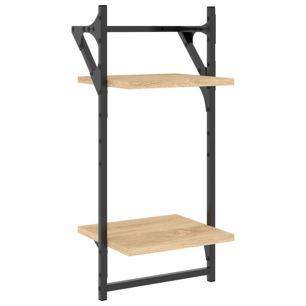 6 Piece Wall Shelf Set with Bars Sonoma Oak Engineered Wood
