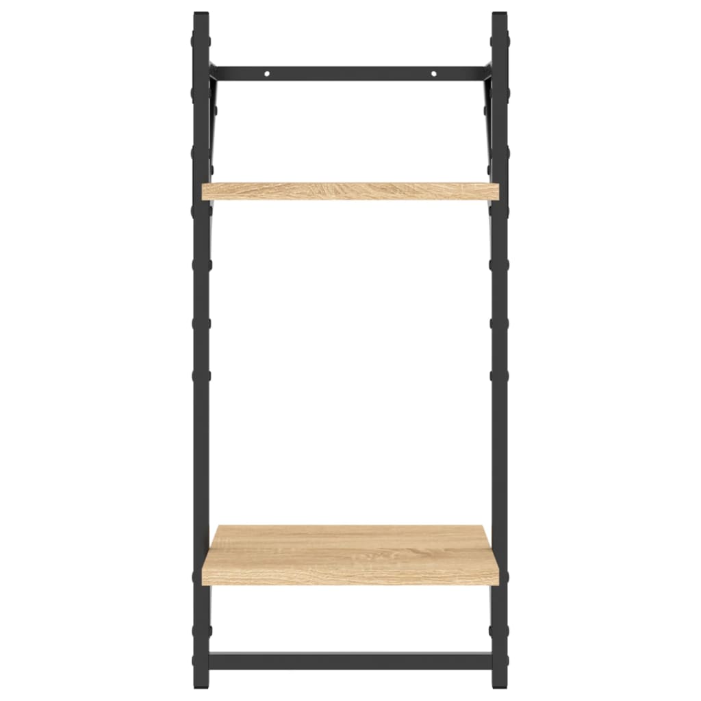 6 Piece Wall Shelf Set with Bars Sonoma Oak Engineered Wood