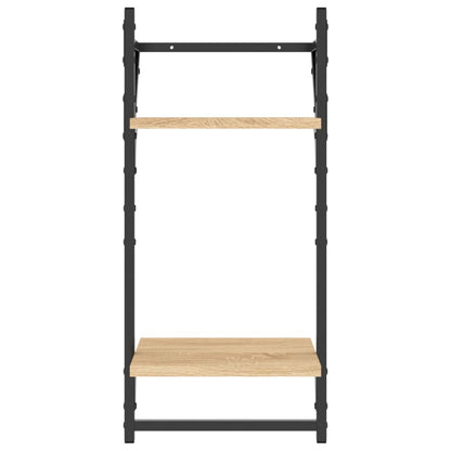 6 Piece Wall Shelf Set with Bars Sonoma Oak Engineered Wood