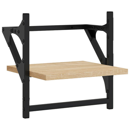 6 Piece Wall Shelf Set with Bars Sonoma Oak Engineered Wood