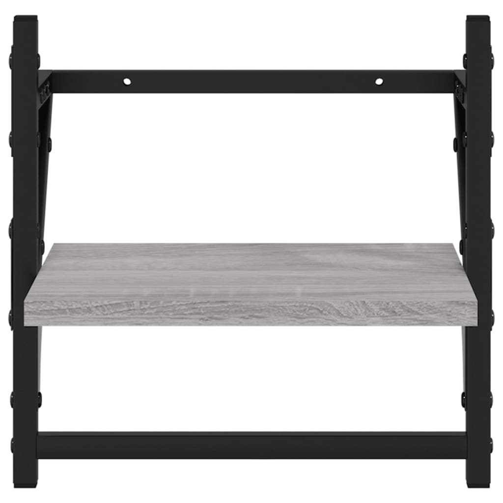 6 Piece Wall Shelf Set with Bars Grey Sonoma Engineered Wood