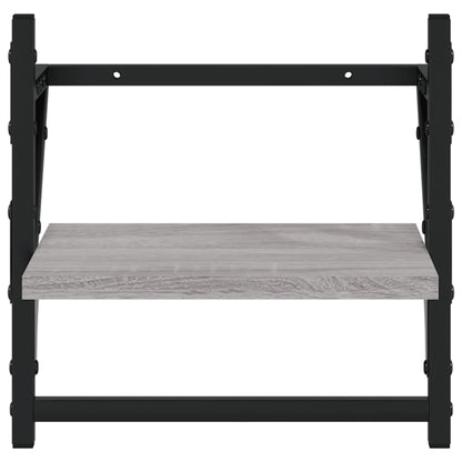 6 Piece Wall Shelf Set with Bars Grey Sonoma Engineered Wood