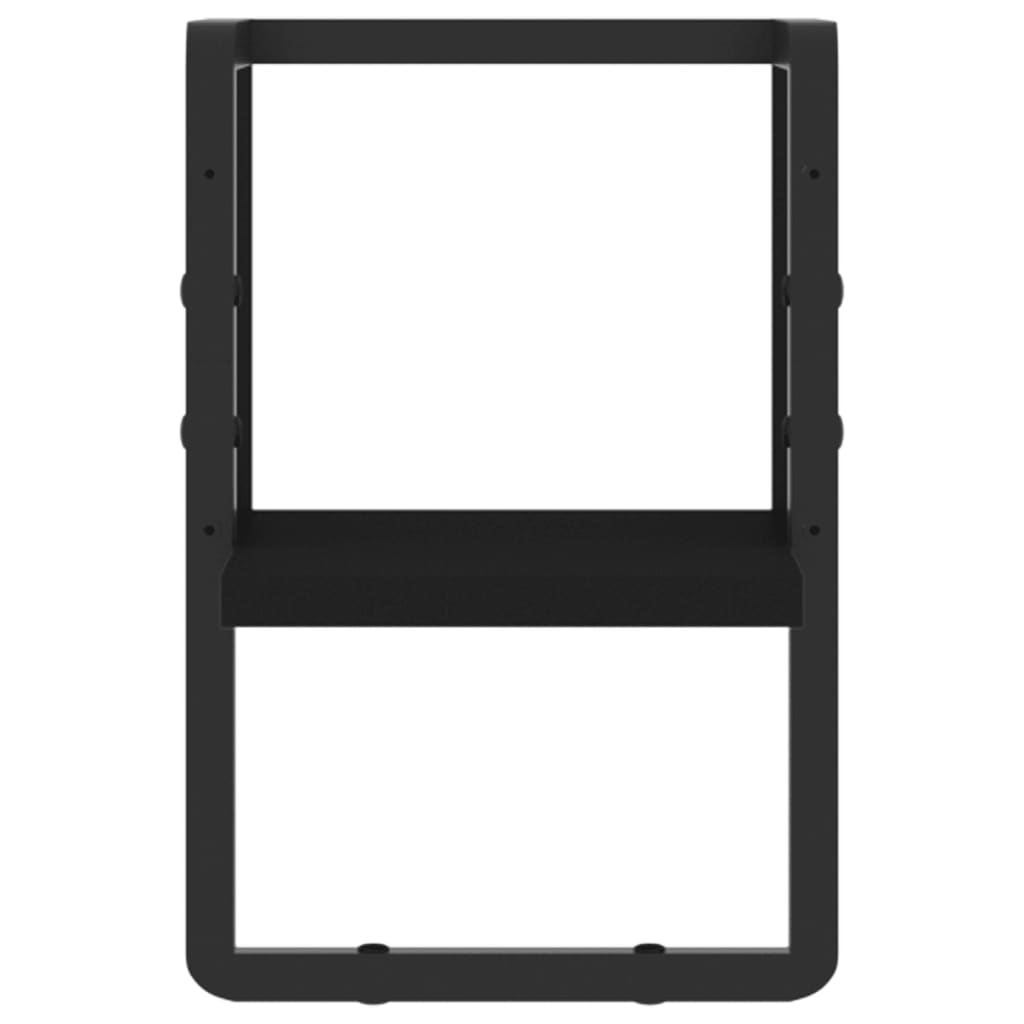 Wall Shelf with Bar Black 20x25x30 cm