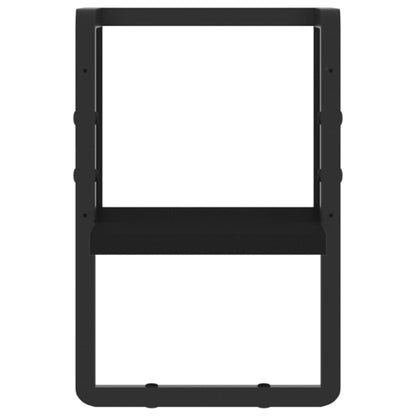 Wall Shelf with Bar Black 20x25x30 cm