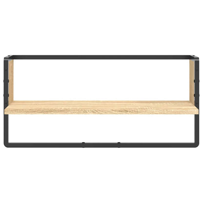 Wall Shelf with Bar Sonoma Oak 65x25x30 cm