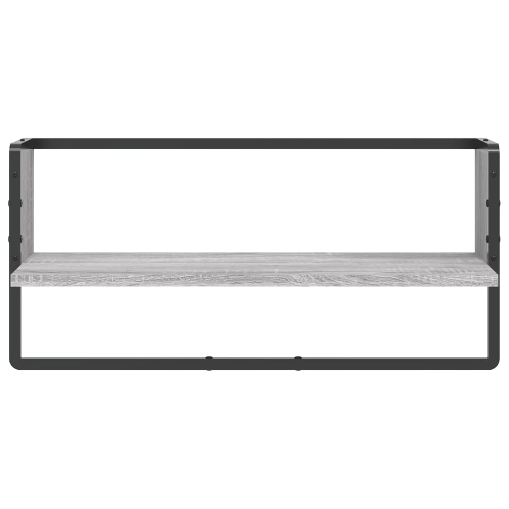 Wall Shelf with Bar Grey Sonoma 65x25x30 cm