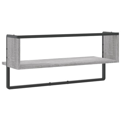 Wall Shelf with Bar Grey Sonoma 65x25x30 cm