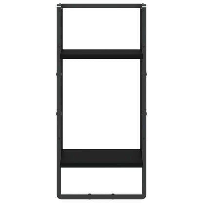 Wall Shelf with Bar Black 30x25x65 cm