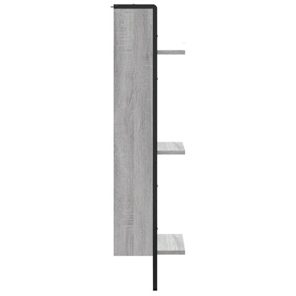 3-Tier Wall Shelf Grey Sonoma 30x25x100 cm Engineered Wood
