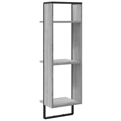3-Tier Wall Shelf Grey Sonoma 30x25x100 cm Engineered Wood
