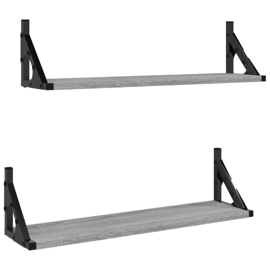 Wall Shelves 2 pcs Grey Sonoma 60x15x15.5 cm