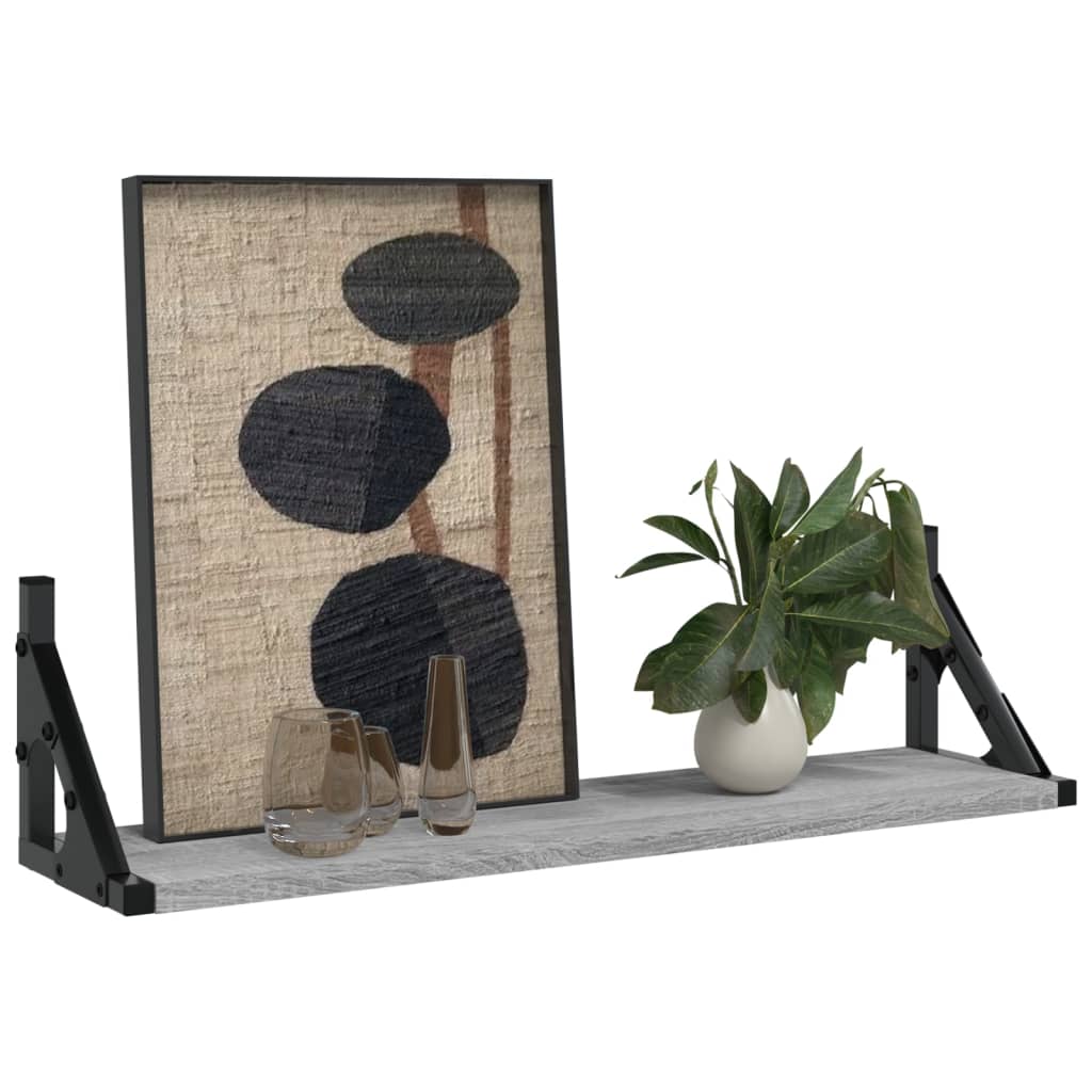 Wall Shelves 2 pcs Grey Sonoma 60x15x15.5 cm