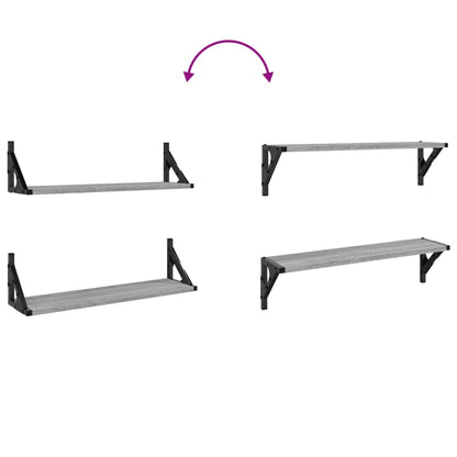 Wall Shelves 2 pcs Grey Sonoma 60x15x15.5 cm