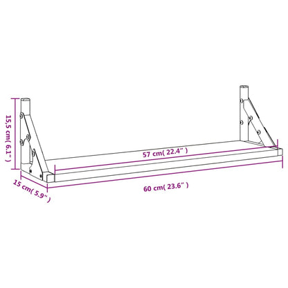Wall Shelves 2 pcs Grey Sonoma 60x15x15.5 cm