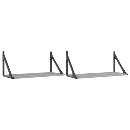 Wall Shelves 2 pcs Grey Sonoma 60x25x25.5 cm Engineered wood