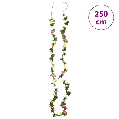 Flower Garlands 6 pcs Spring Sunset Red 250 cm