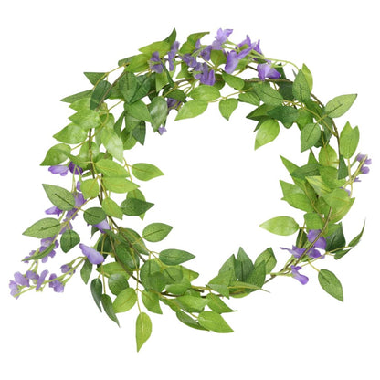 Flower Garlands 6 pcs Purple 200 cm