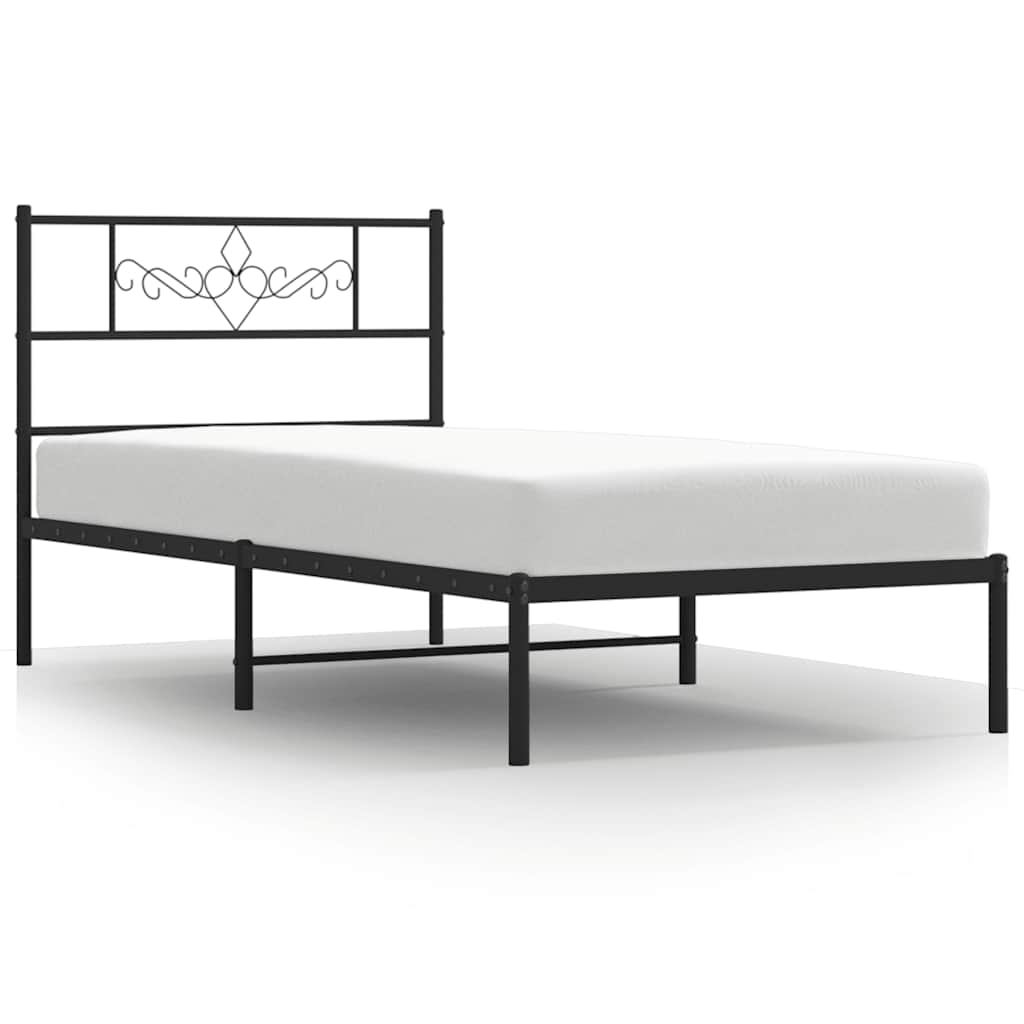 Bed Frame | Black | Powder-Coated Steel | Single | Bed Frame