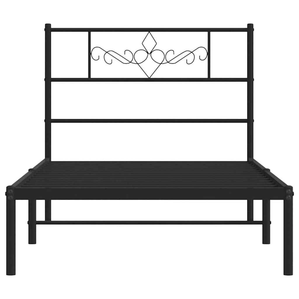 Bed Frame | Black | Powder-Coated Steel | Single | Bed Frame