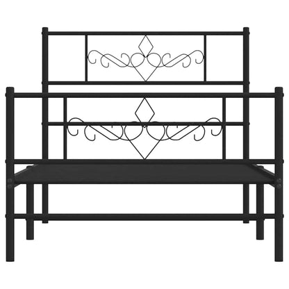 Bed Frame | Black | Powder-Coated Steel | Single | Rectangular | Modern