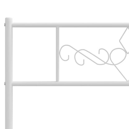 Metal Bed Frame without Mattress with Headboard White 90x200cm