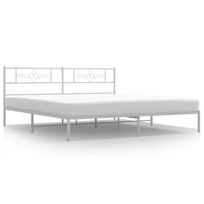 Bed Frame | White | Powder-Coated Steel | Double | Bed Frame