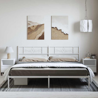 Bed Frame | White | Powder-Coated Steel | Double | Bed Frame