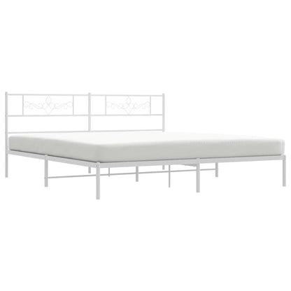 Bed Frame | White | Powder-Coated Steel | Double | Bed Frame
