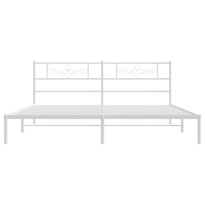 Bed Frame | White | Powder-Coated Steel | Double | Bed Frame