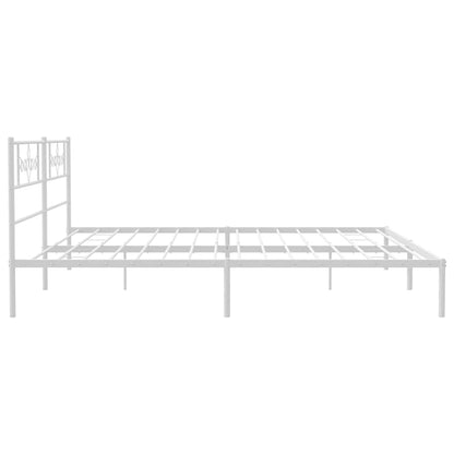 Bed Frame | White | Powder-Coated Steel | Double | Bed Frame