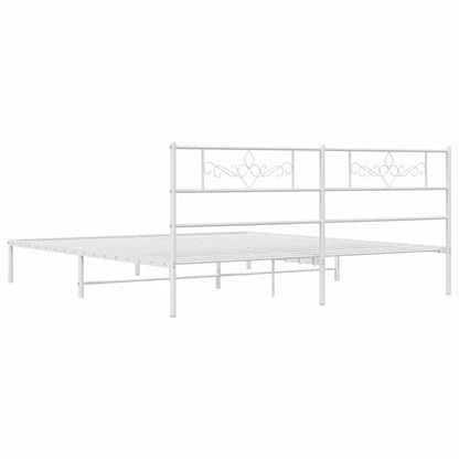 Bed Frame | White | Powder-Coated Steel | Double | Bed Frame