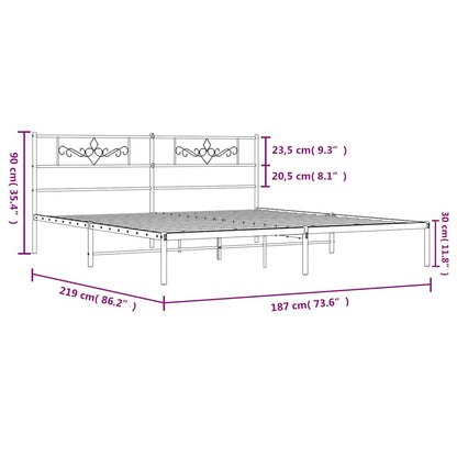 Bed Frame | White | Powder-Coated Steel | Double | Bed Frame