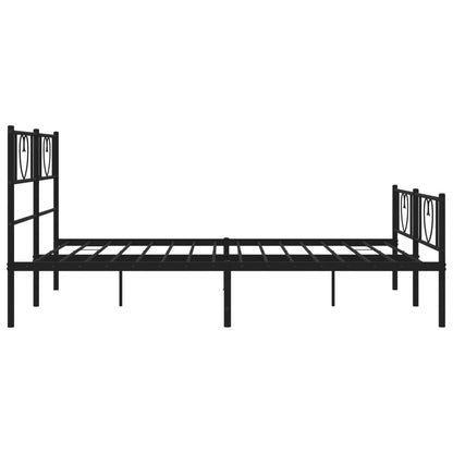 Metal Bed Frame without Mattress with Footboard Black 160x200cm