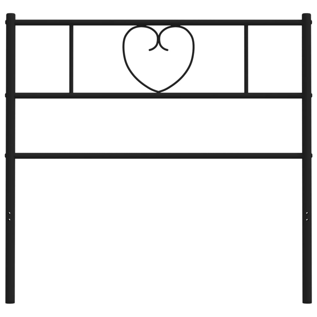 Metal Replace Headboard Black 90 cm